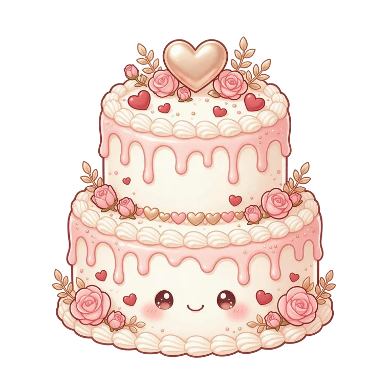An ivory anniversary cake with red and pink roses
